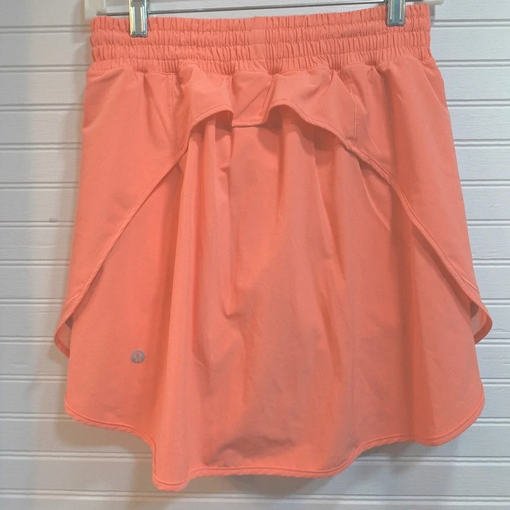 Lululemon Hotty Hot High-Rise Skirt size 6 Long Lined Orange‎ No. LW8AEAT